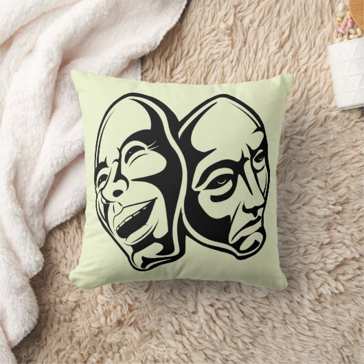 Comedy Tragedy masks masquerade still life art クッション (ブランケット)