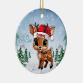 Comet Baby Deer, Fawn, Doe, Reindeer 🦌🎄 セラミックオーナメント (右)