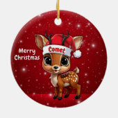 Comet Baby Deer, Fawn, Doe, Reindeer🦌 🎄 セラミックオーナメント (裏面)