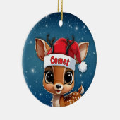 Comet Baby Deer, Fawn, Doe, Reindeer 🦌🎄 セラミックオーナメント (右)