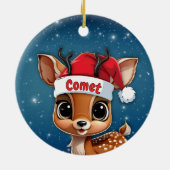 Comet Baby Deer, Fawn, Doe, Reindeer 🦌🎄 セラミックオーナメント (裏面)
