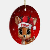 Comet Baby Deer, Fawn, Doe, Reindeer🦌 🎄 セラミックオーナメント (右)