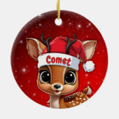 Comet Baby Deer, Fawn, Doe, Reindeer🦌 🎄 セラミックオーナメント (裏面)