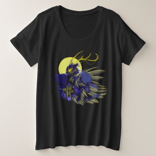 Comet Dark Fantasy Reindeer Plus Tee プラスサイズTシャツ (デザイン正面)