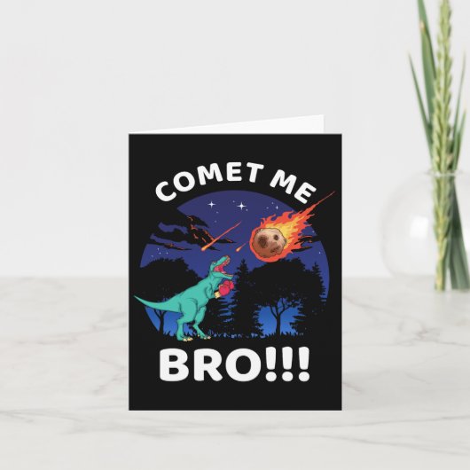 Comet Me Bro Funny Boxing T Rex Dinosaur Pun Extin カード (正面)