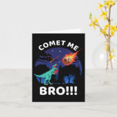 Comet Me Bro Funny Boxing T Rex Dinosaur Pun Extin カード (黄色い花)