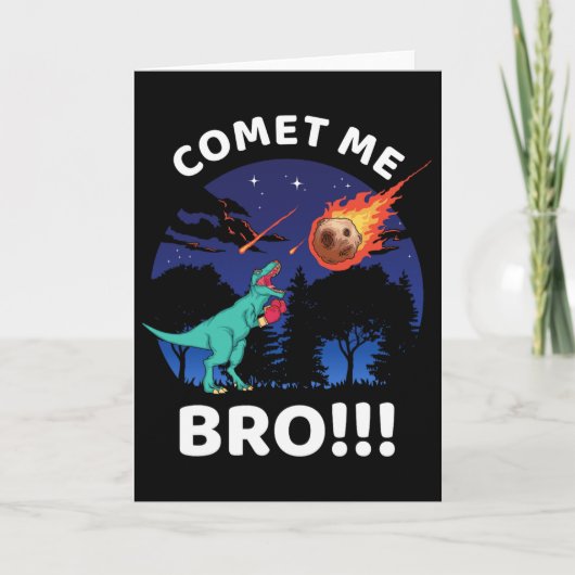 Comet Me Bro Funny Boxing T Rex Dinosaur Pun Extin カード (正面)