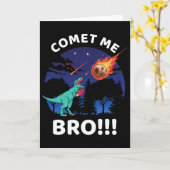 Comet Me Bro Funny Boxing T Rex Dinosaur Pun Extin カード (黄色い花)