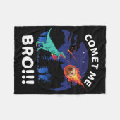 Comet Me Bro Funny Boxing T Rex Dinosaur Pun Extin フリースブランケット (正面(横))
