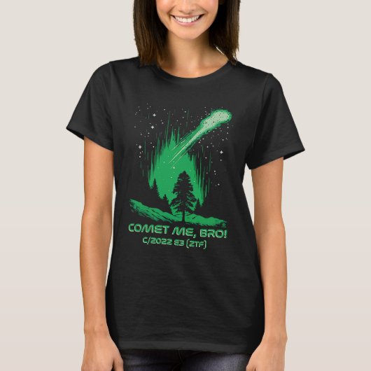 Comet Me Bro Green Comet C2022 E3 ZTF Tシャツ (正面)