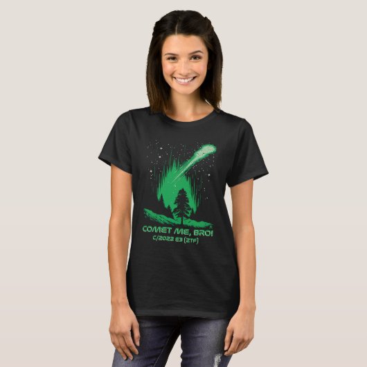 Comet Me Bro Green Comet C2022 E3 ZTF Tシャツ (正面フル)