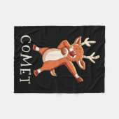 Comet Santas Reindeers Family Matching Outfit Chri フリースブランケット (正面(横))