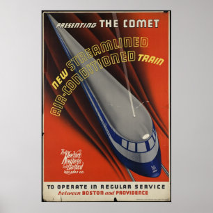 Comet Train Vintage Travel Poster Ad Retro Prints ポスター