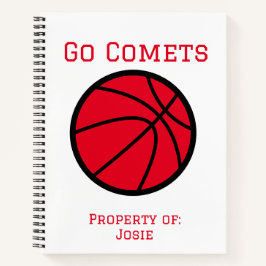 Comets Redパーソナライズされた Basketballスパイラルノート ノートブック