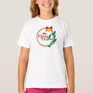 Comfort Colors® ガールズ メリークリスマス リース Tシャツ