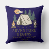 Comfort Ends | Rustic Camping Quote Throw Pillow クッション (裏面)