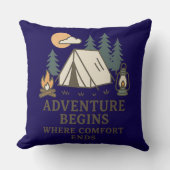Comfort Ends | Rustic Camping Quote Throw Pillow クッション (正面)