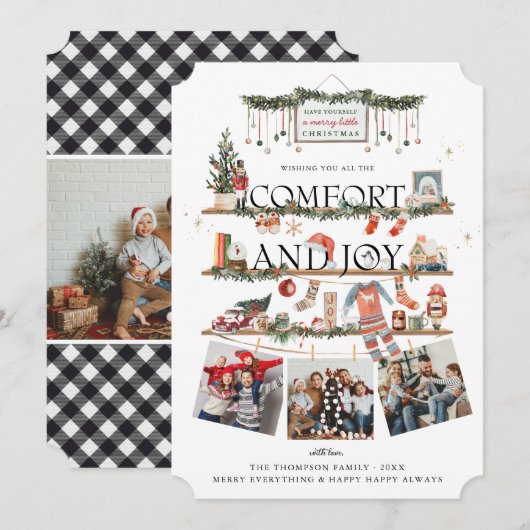 Comfort & Joy | クリスマスのフォトホリデーカード シーズンカード (正面/裏面)