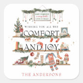 Comfort & Joy | メリーなクリスマス スクエアシール (正面)