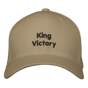 Comfort KING Victory Text Royal Stylish-Hatカーキ 刺繍入りキャップ