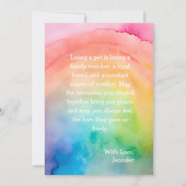 Comfort Remembrance Customizable Pet Sympathy Card シーズンカード
