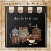 Comforting Liquid Hug French Press Coffee Art タイル