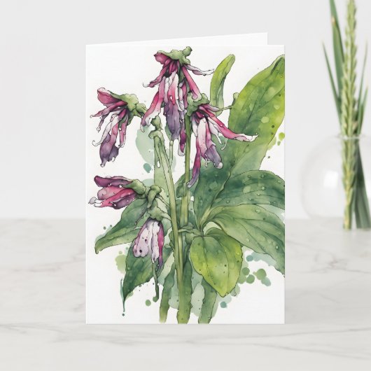 Comfrey - Watercolor flowers カード (正面)