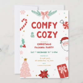 Comfy & Cozy Christmas Pajama Party Invitations 招待状