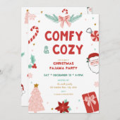 Comfy & Cozy Christmas Pajama Party Invitations 招待状 (正面/裏面)