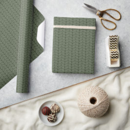 Comfy Cozy Knit Sweater Wrapping Paper - Green ラッピングペーパー