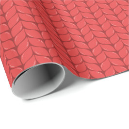 Comfy Cozy Knit Sweater Wrapping Paper - Red ラッピングペーパー