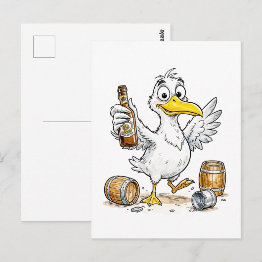 Comic Bird Barrel Dance ポストカード (正面/裏面)