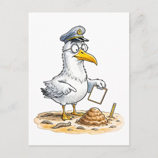 Comic Bird Worm Inspector ポストカード (正面)