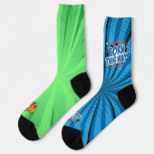 Comic Blue BTW Green POW ソックス (左)