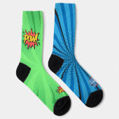Comic Blue BTW Green POW ソックス (右)