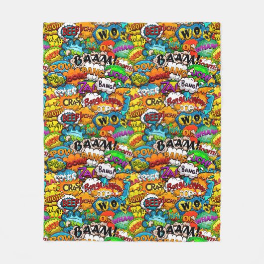 Comic Book Bubbles Fleece Blanket フリースブランケット (正面)