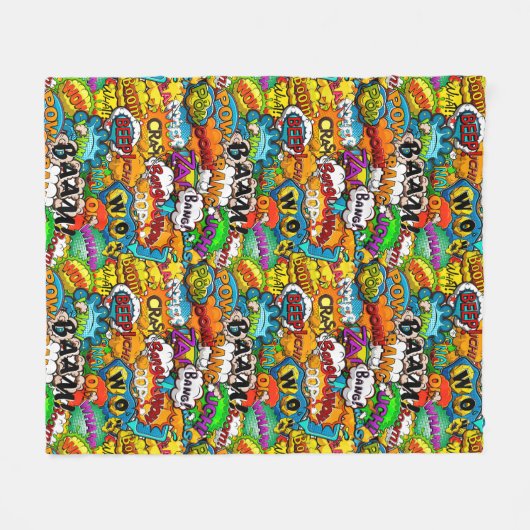 Comic Book Bubbles Fleece Blanket フリースブランケット (正面(横))