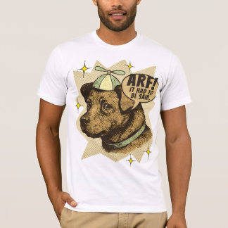 Comic book dog puppy propeller hat custom wording tシャツ