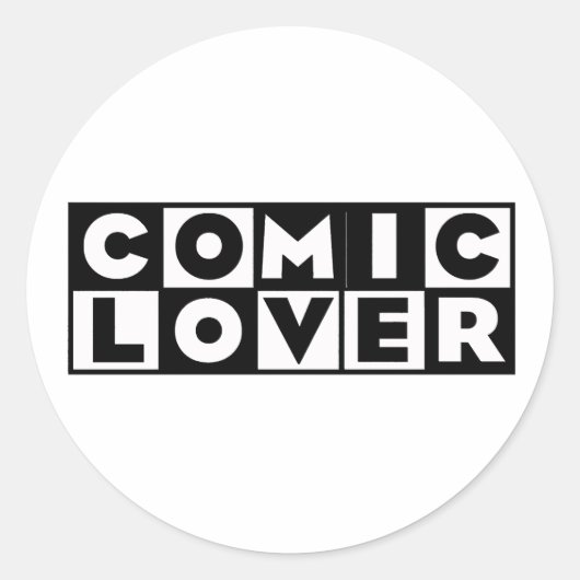 Comic Book Lover Bold Design ラウンドシール (正面)