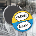 Comic Book Pop Art Dishwasher Clean Dirty マグネット<br><div class="desc">A cool,  trendy and fun design that puts the wham,  zap,  pow into your day. A great gift for you,  your friends or your family. Designed by ComicBookPop© at www.zazzle.com/comicbookpop*</div>