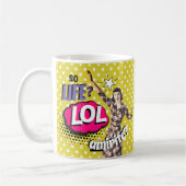 Comic Book Pop Art Retro Lady Funny コーヒーマグカップ (左)