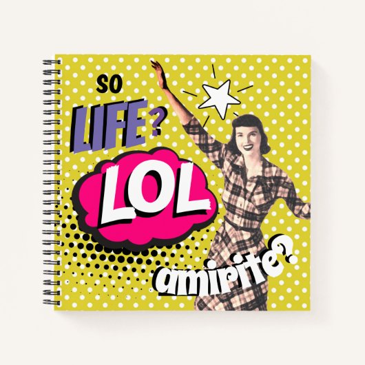 Comic Book Pop Art Retro Lady Funny  ノートブック (正面)