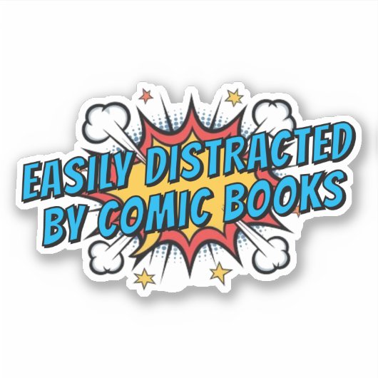 Comic Books Lover Funny Gift シール (正面)