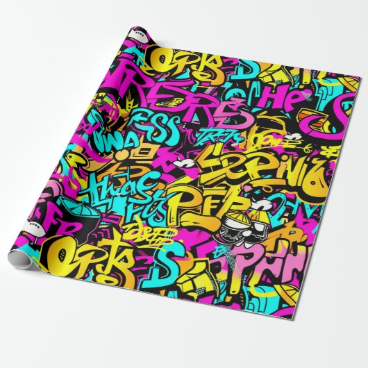 Comic Graffiti Pattern  ラッピングペーパー (アンロールド)
