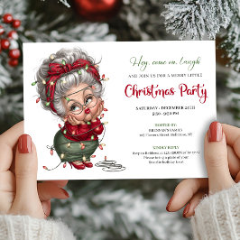 Comic Grandma Festive Christmas Celebration Invite 招待状