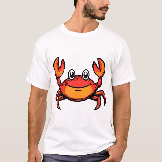 Comic Halftone Crab Cartoon Tシャツ (正面)