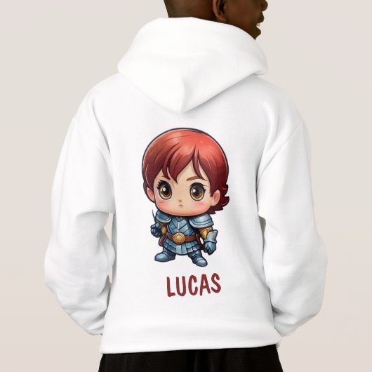 Comic Knight Chibi Character Kids Hoodie (裏面)