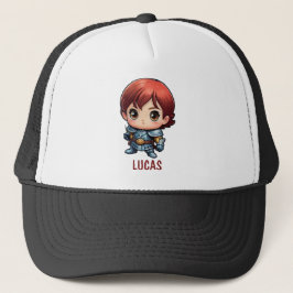 Comic Knight Chibi Kid Character Trucker Hat キャップ