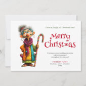 Comic Lady Christmas Greeting Editable Download シーズンカード (正面)