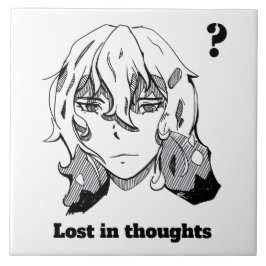 Comic lineart Lost in Thoughts タイル